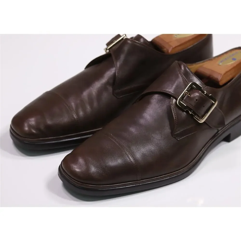Bally Dolardo Brown Single Buckle Dress Loafers Mens US 7 D